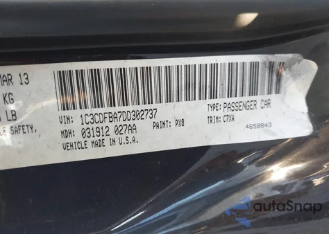 2013 Dodge Dart Sxt z USA, uszkodzony, nr VIN 1C3CDFBA7DD302737